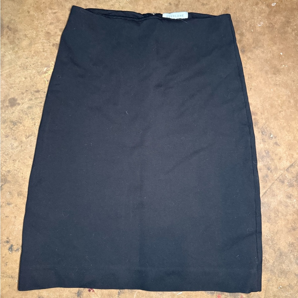 EVERLANE Black Ponte High Waist Stretchy Fitted Pencil Skirt - Picture 2 of 6